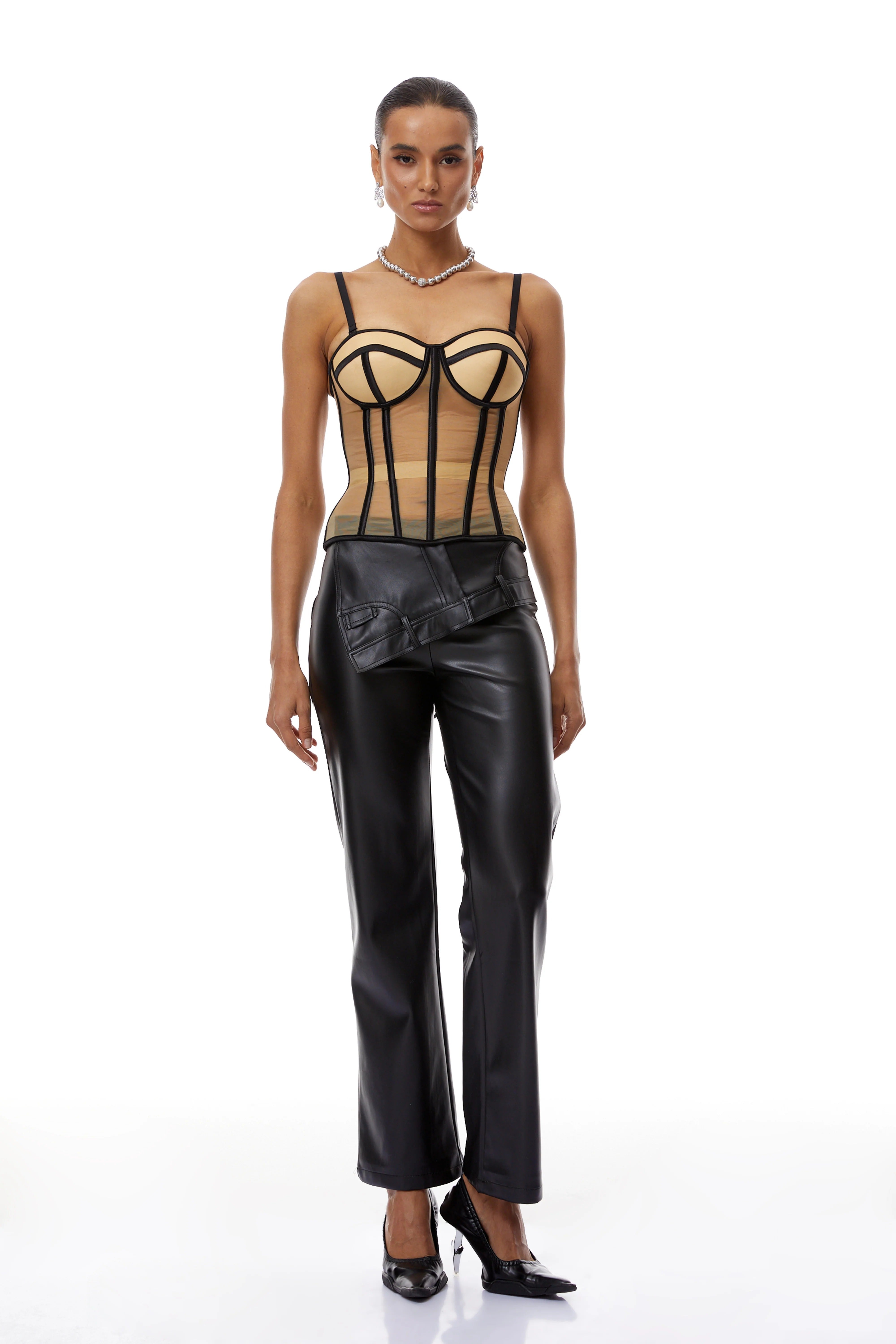 Nadia Mesh Boned Corset