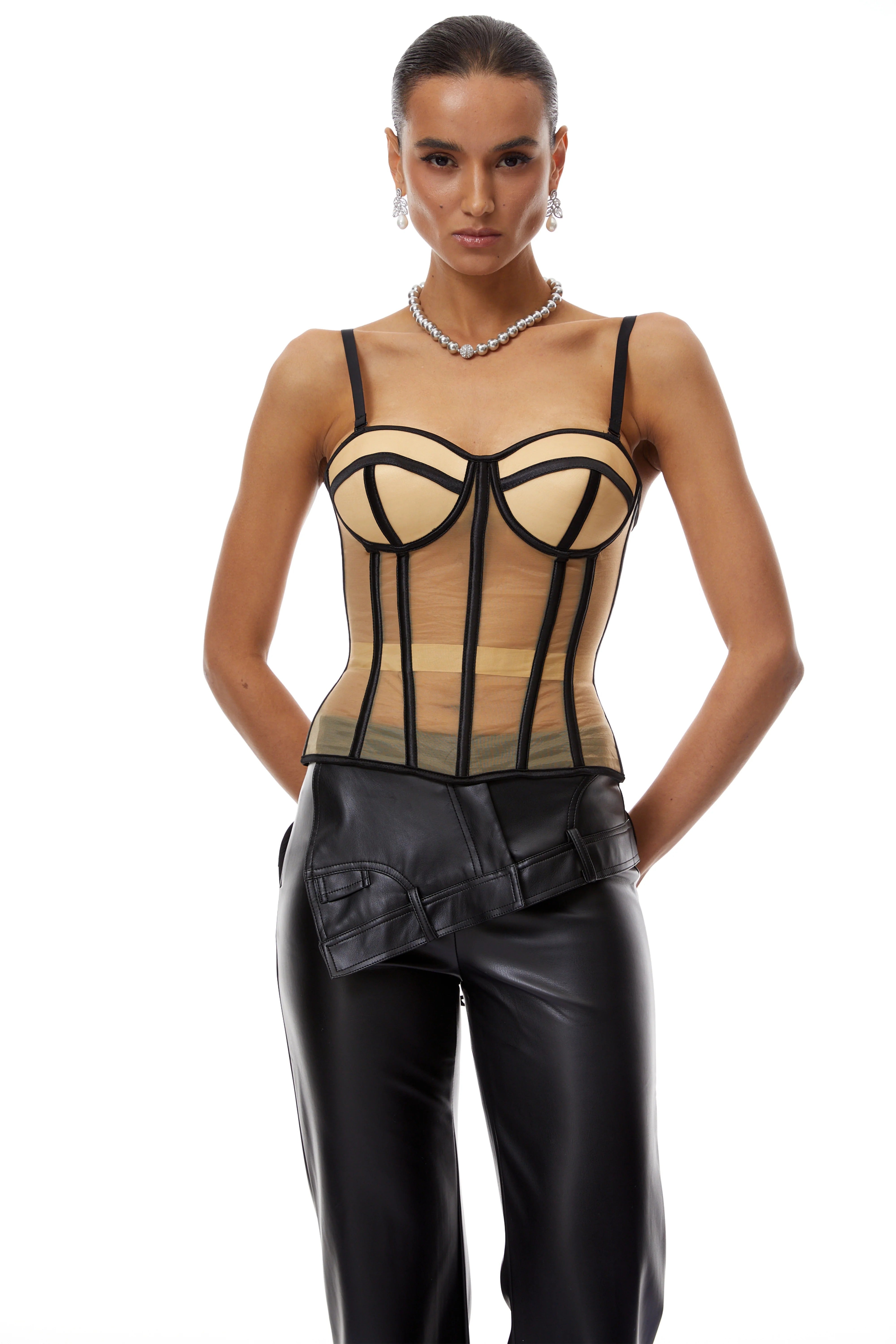 Nadia Mesh Boned Corset