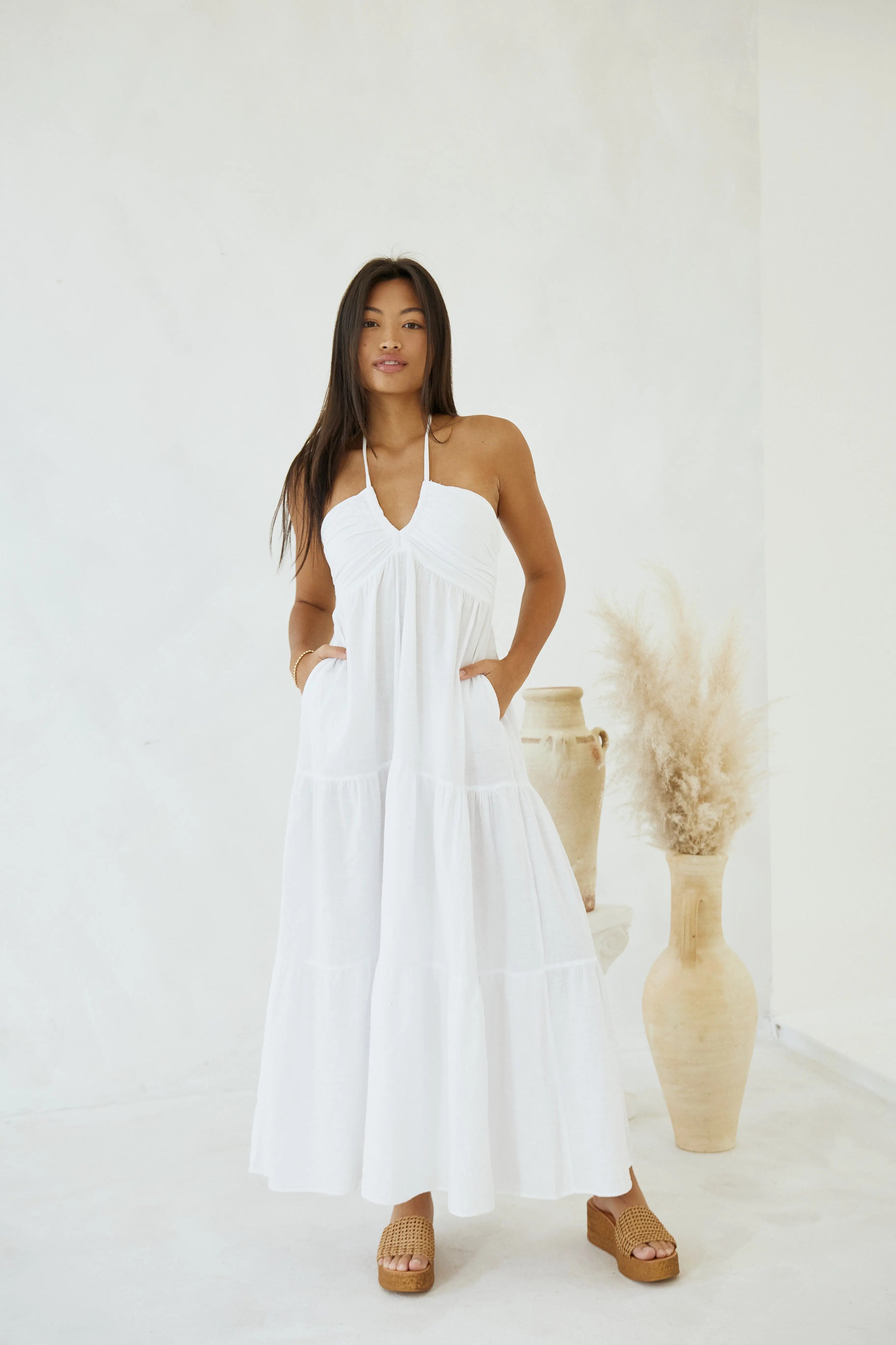 Alba Tiered Halter Maxi