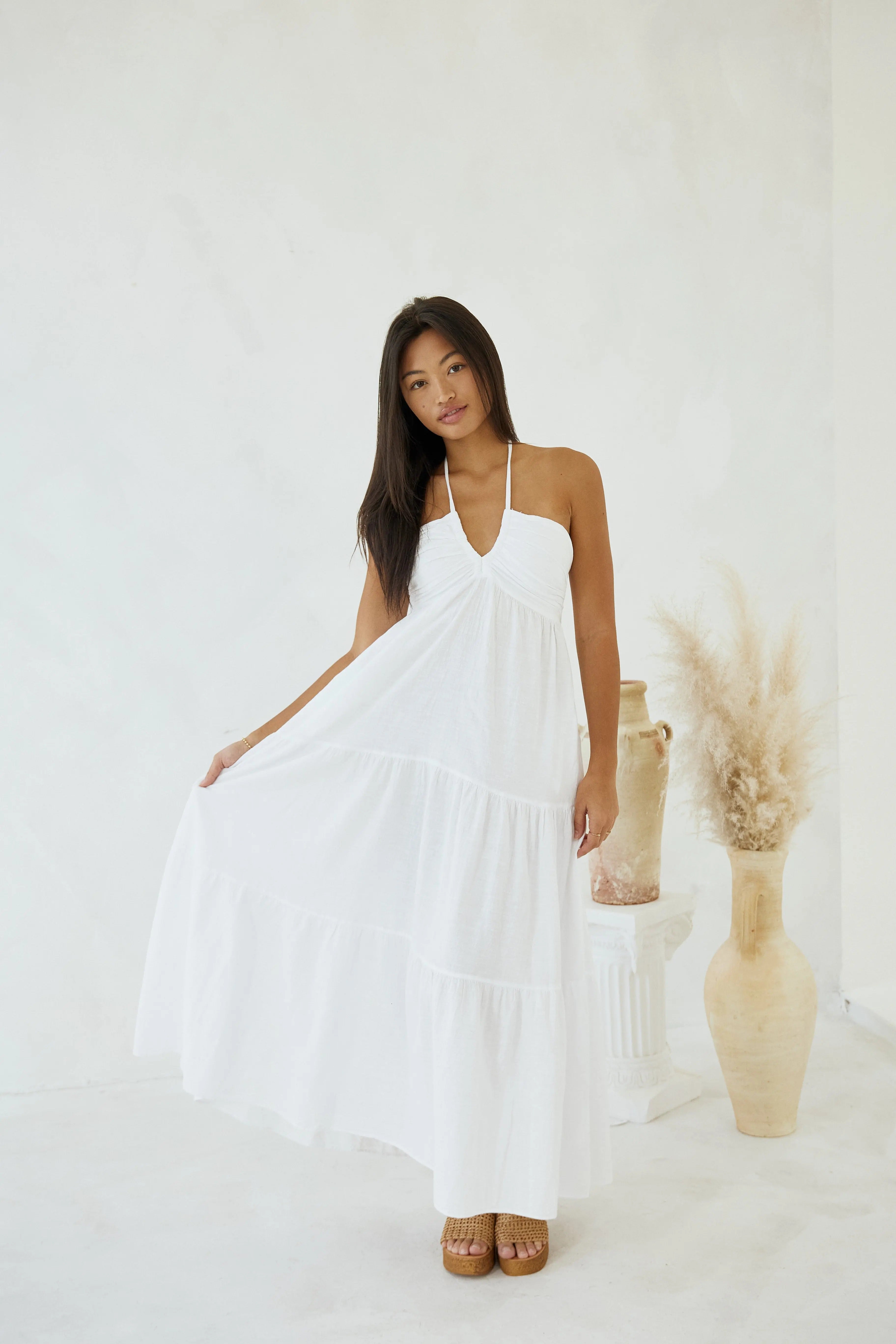 Alba Tiered Halter Maxi