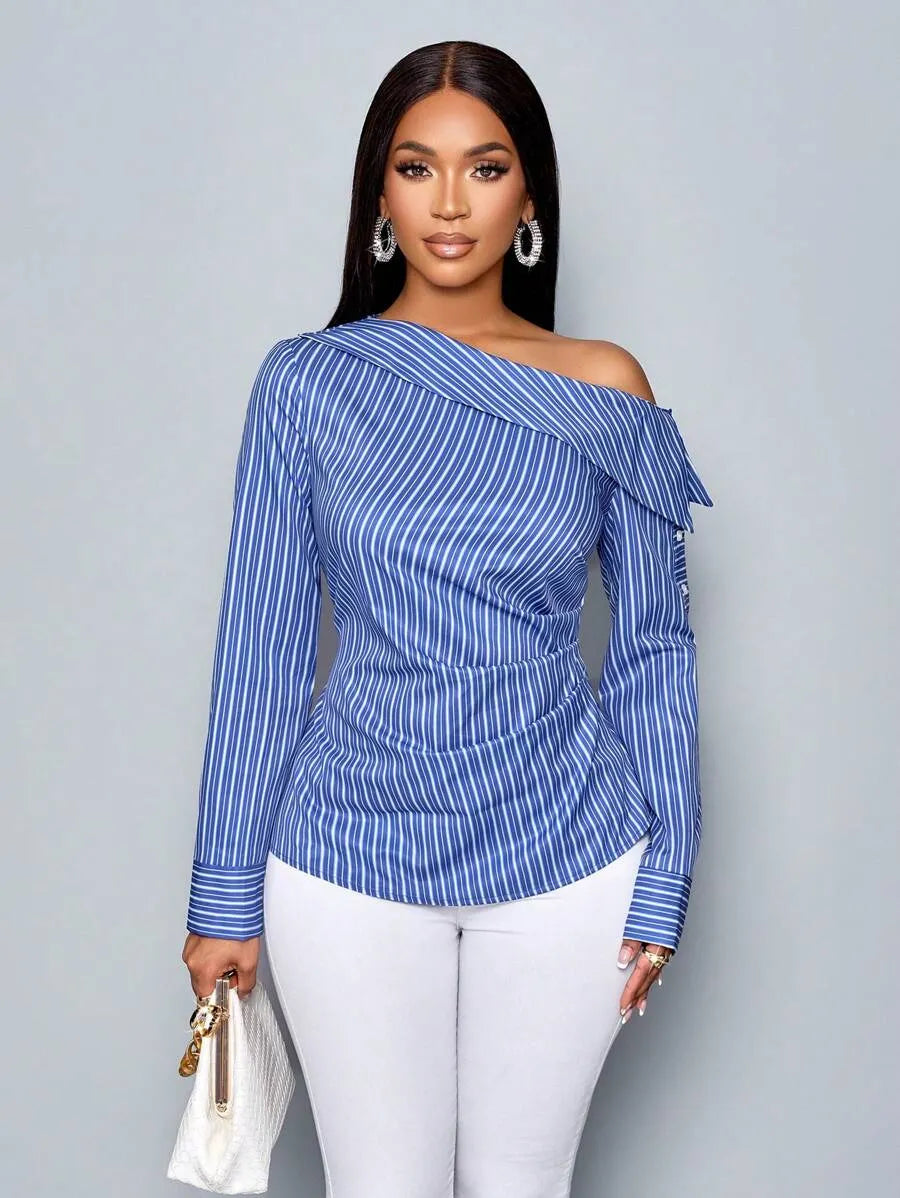 Bleu Off-Shoulder Top
