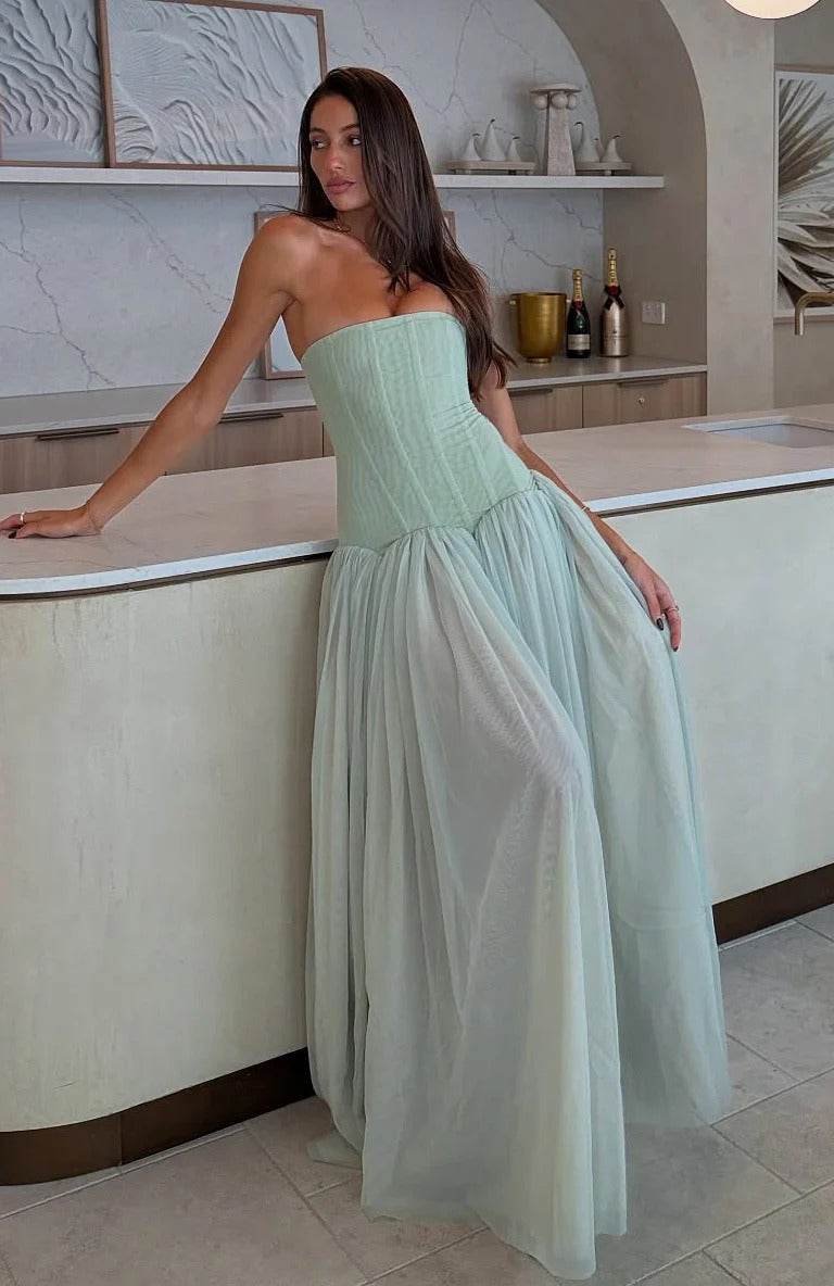 Eden Sage Tulle Maxi