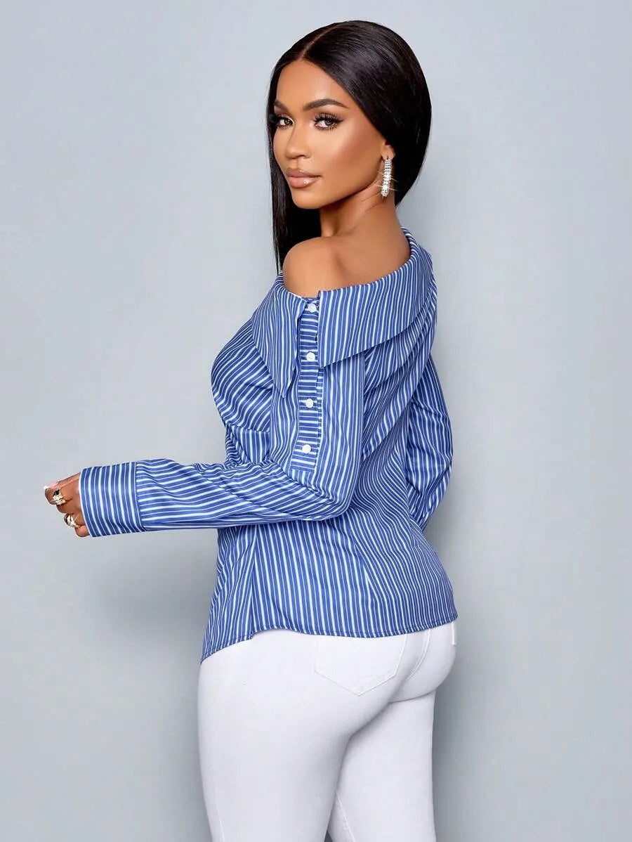 Bleu Off-Shoulder Top