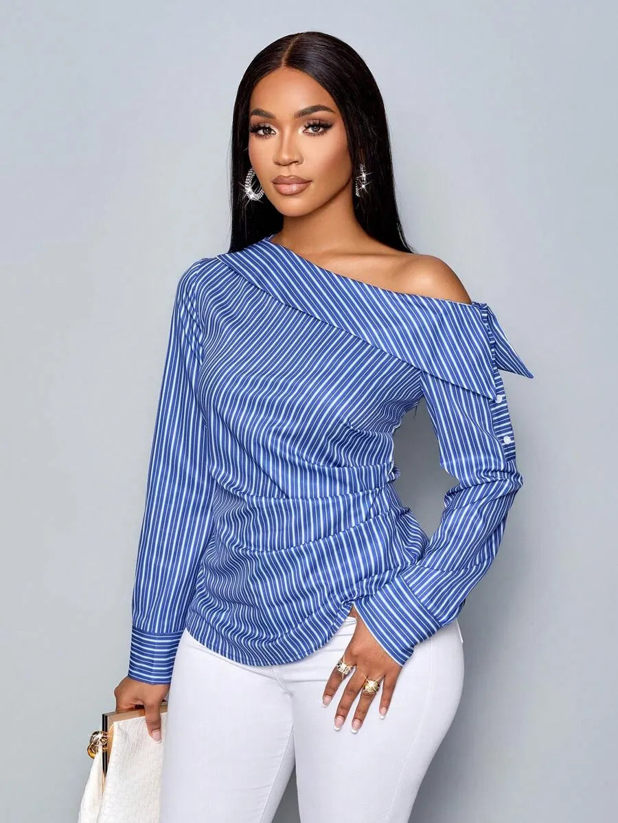 Bleu Off-Shoulder Top