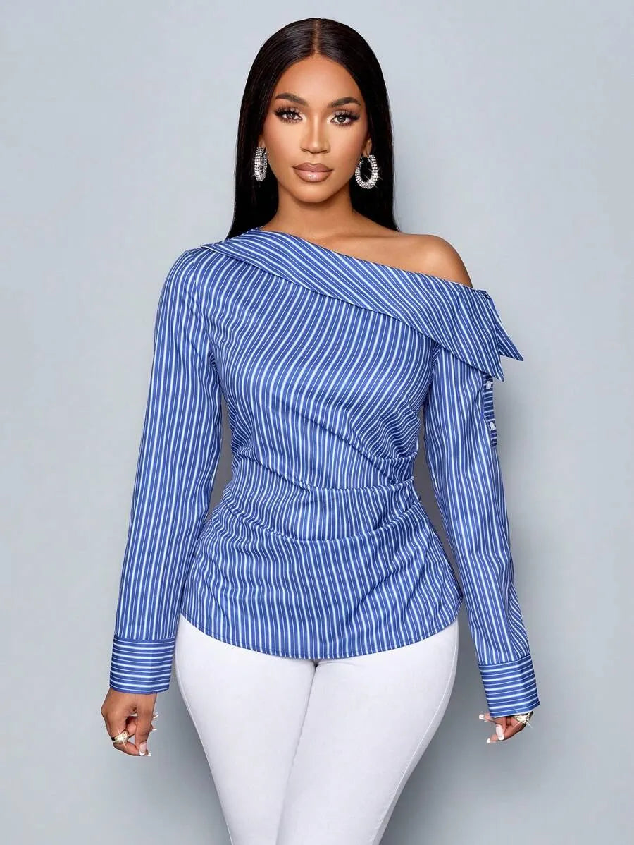 Bleu Off-Shoulder Top