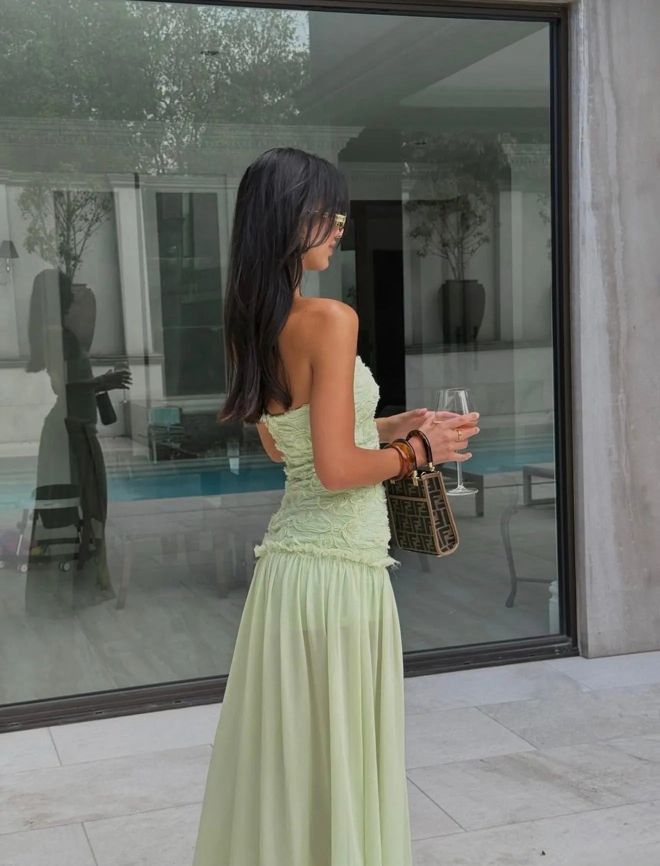 Fleur Appliqué Maxi Gown