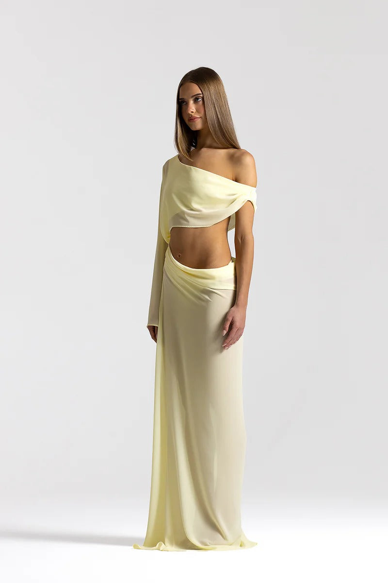 Yellow Cutout Maxi Dress