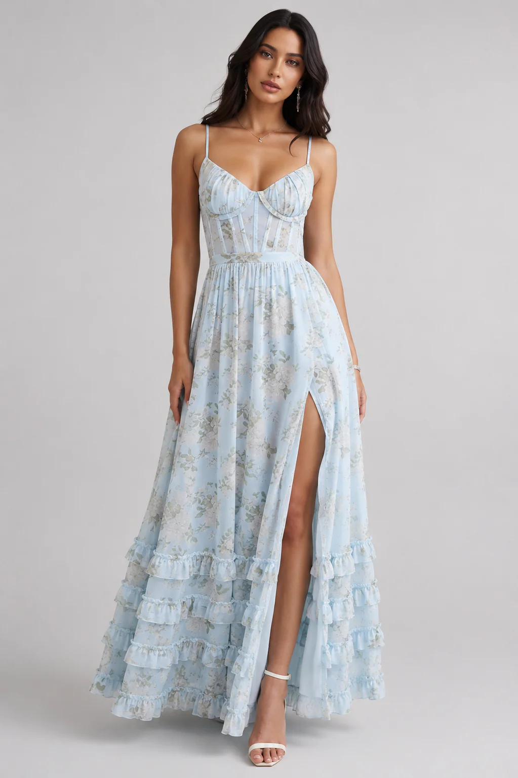 Carmen Floral Corset Maxi