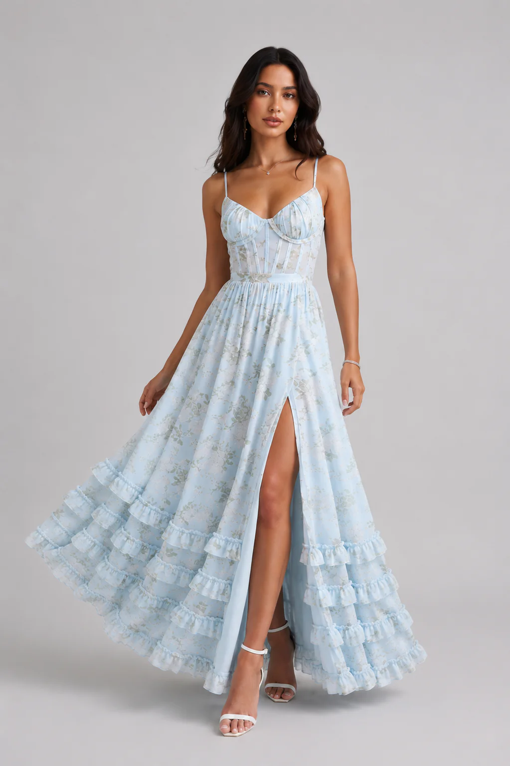 Carmen Floral Corset Maxi