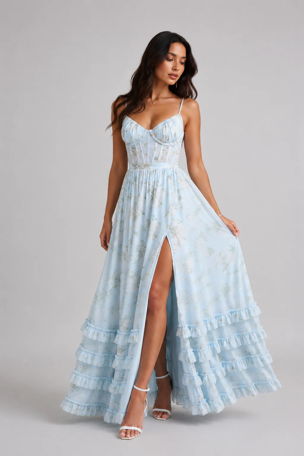 Carmen Floral Corset Maxi