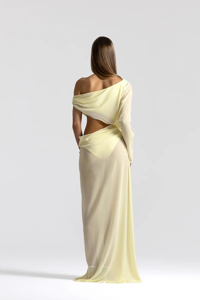 Yellow Cutout Maxi Dress