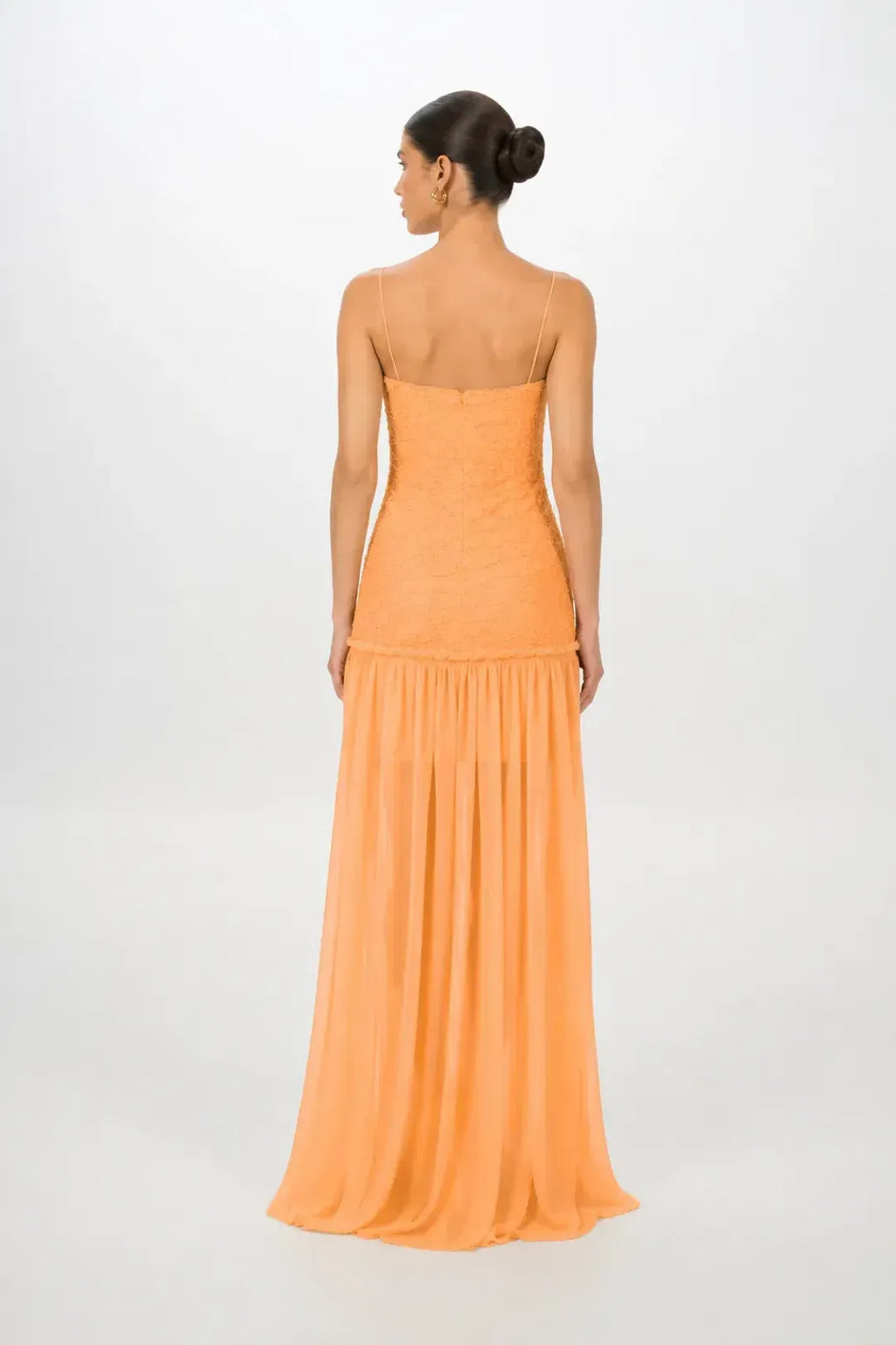 Orange Textured Maxi Dress