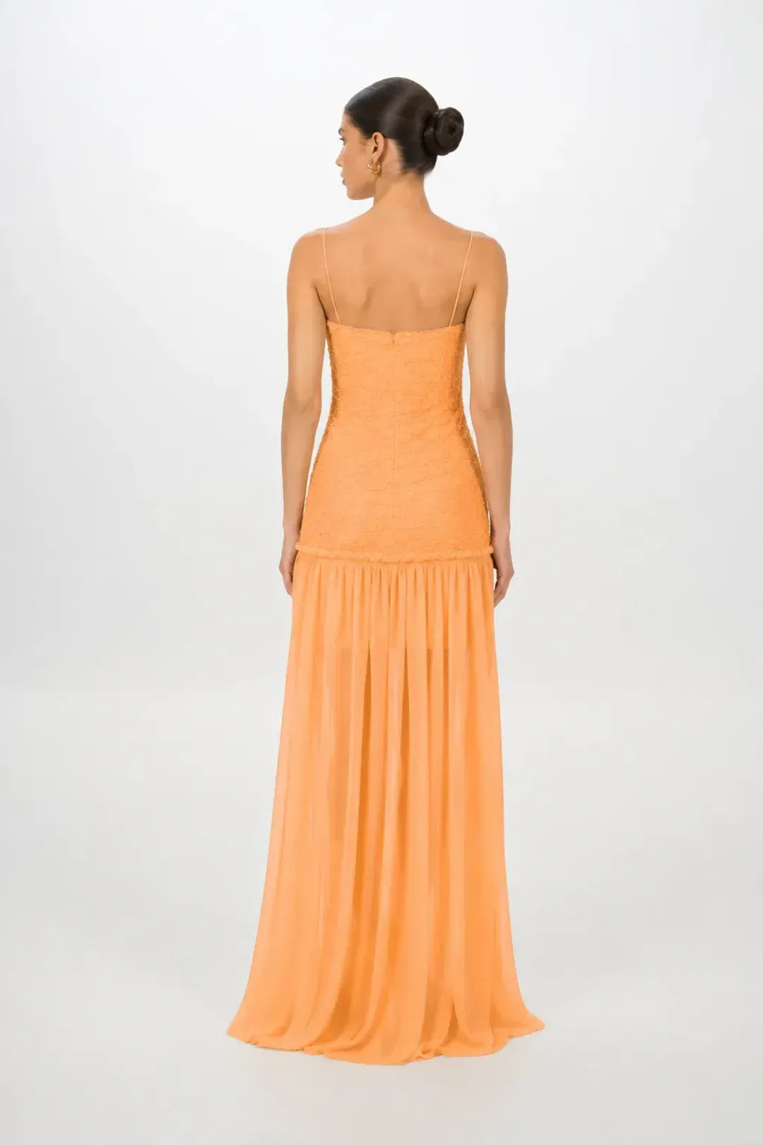 Orange Textured Maxi Dress