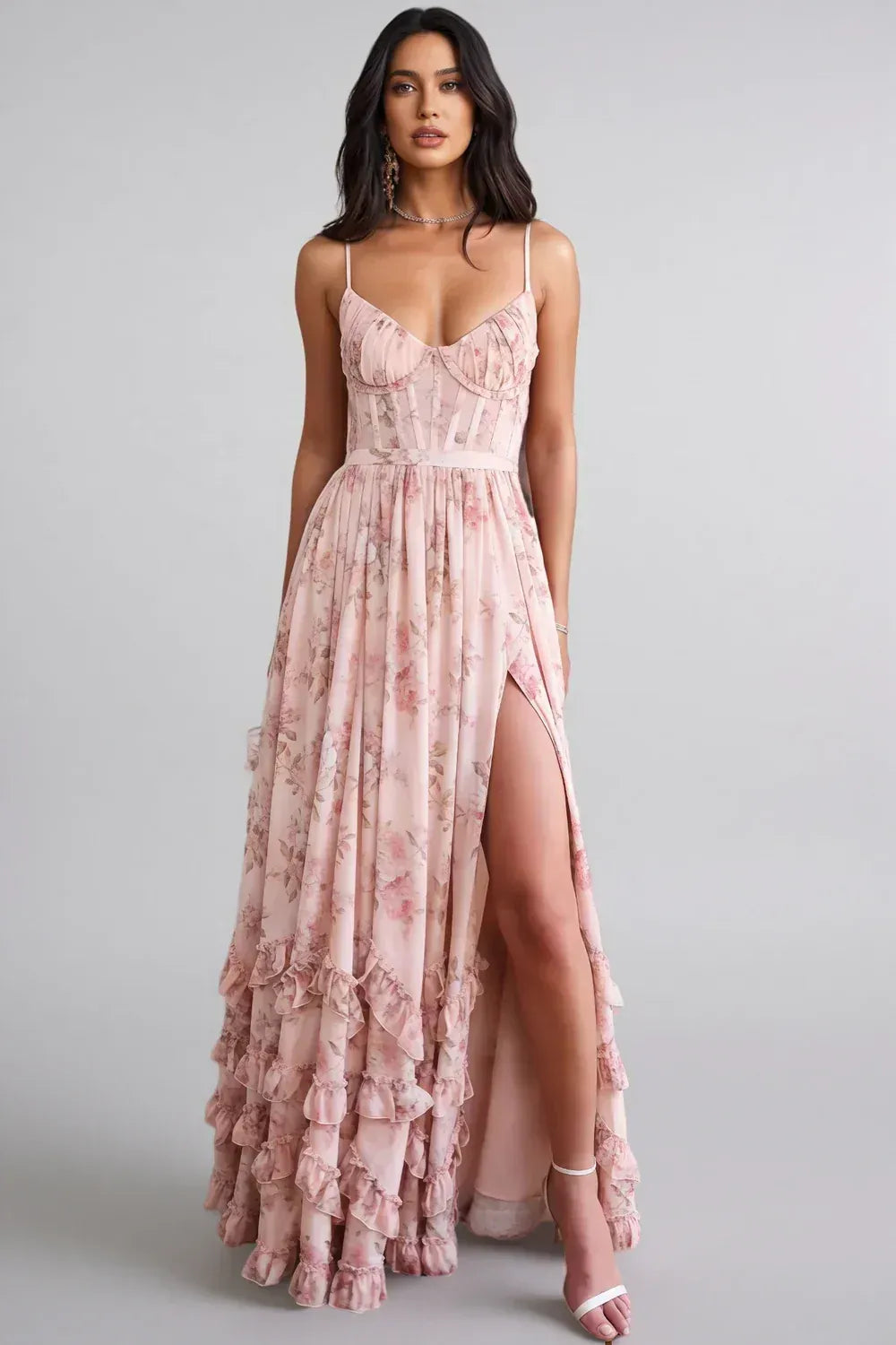 Carmen Floral Corset Maxi