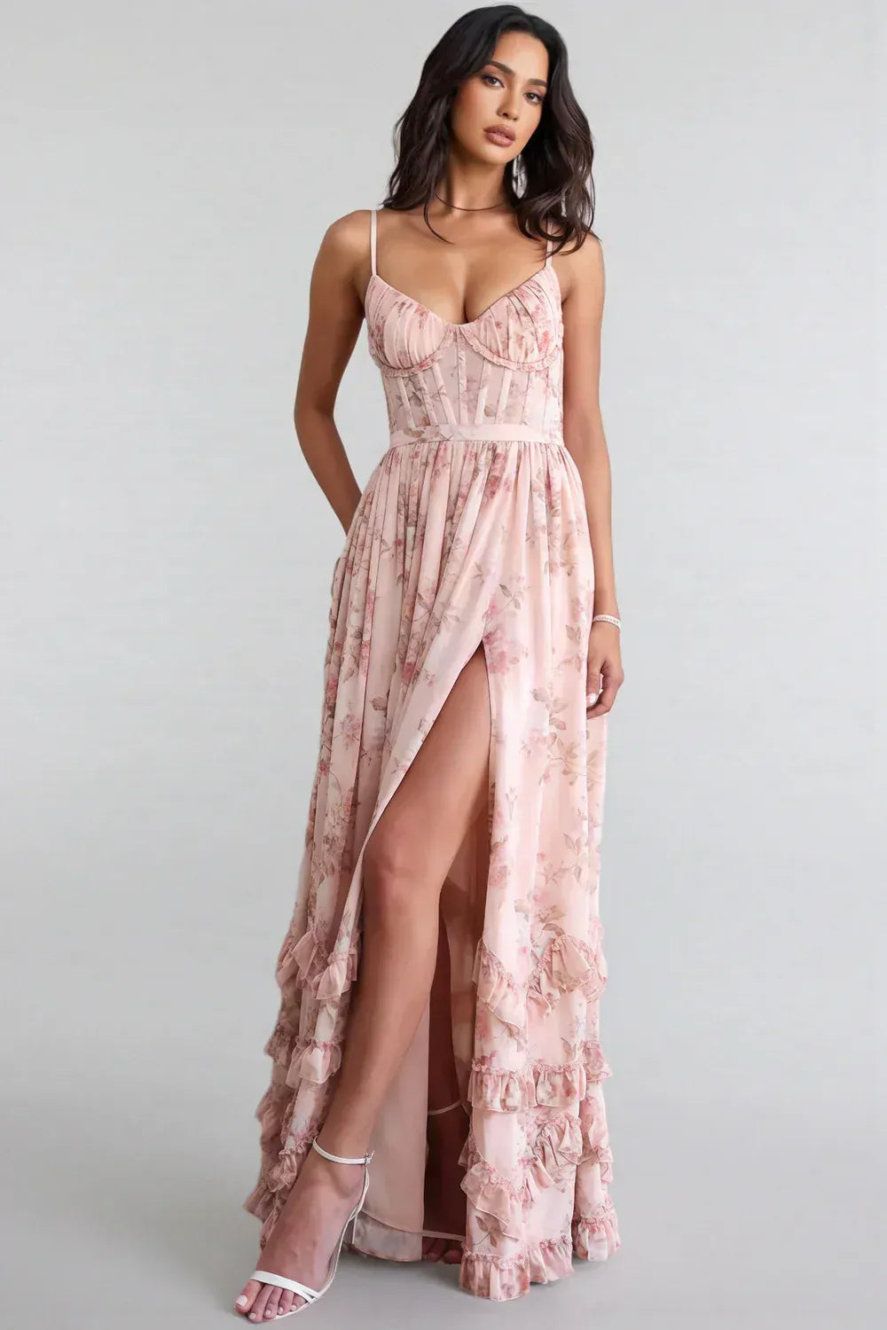 Carmen Floral Corset Maxi