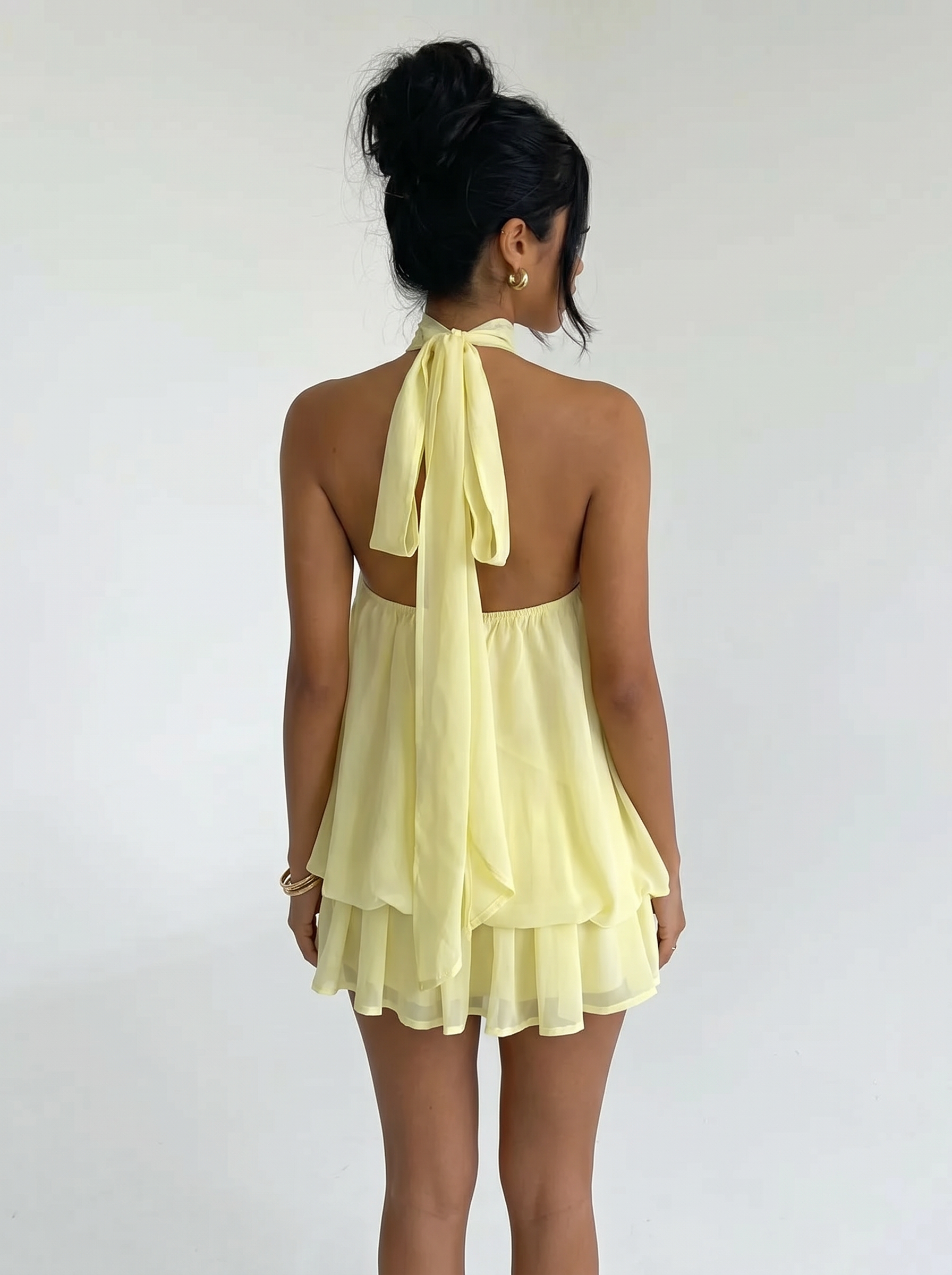 Citron Halter Mini Dress