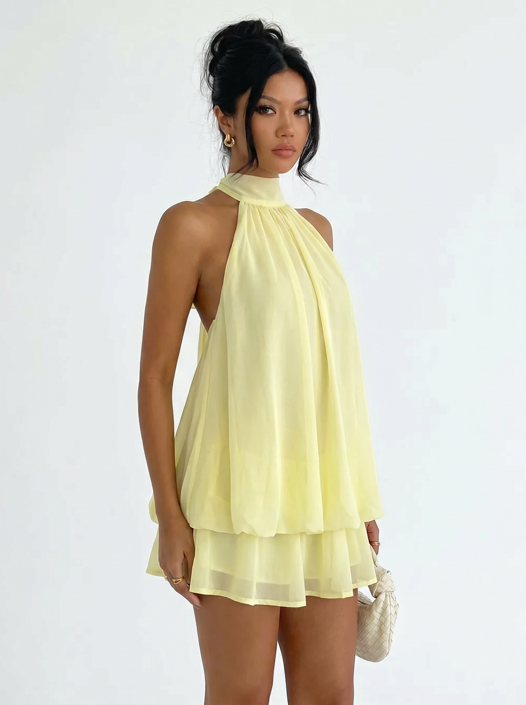 Citron Halter Mini Dress